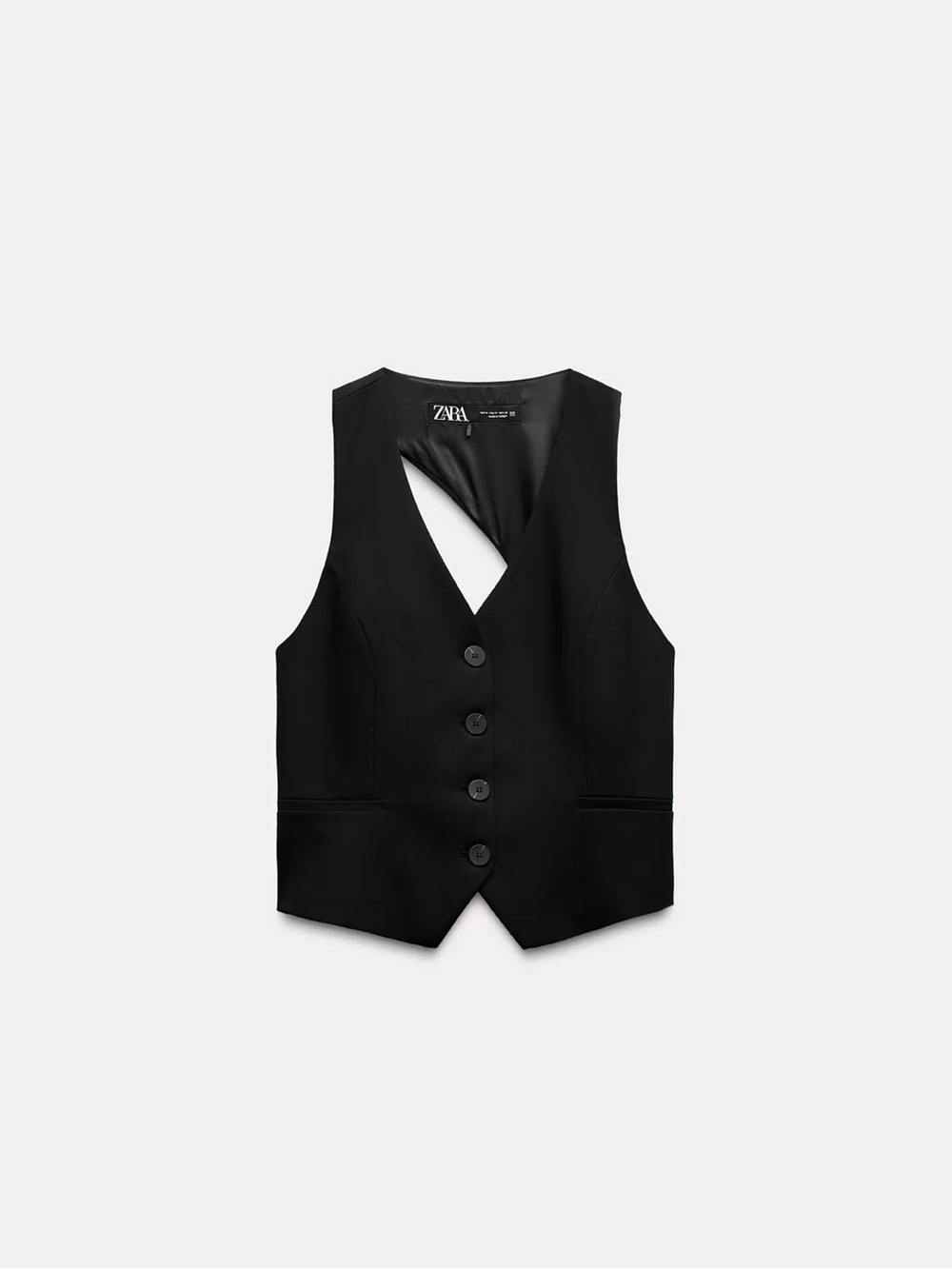 Zara Black Back Cut-Out Vest